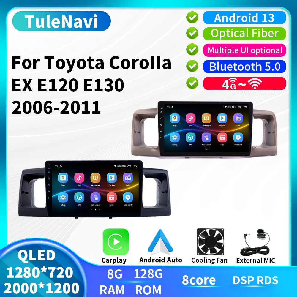 for Toyota for Corolla EX E120 2006-2011 Car Radio Audio Multimedia Video Player GPS