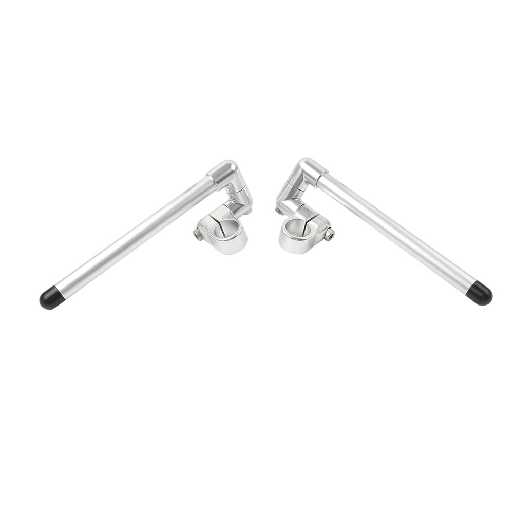 Silver Cafe Racer Bars 7/8 Universal Clip-On Handlebar Fork Tube 32MM