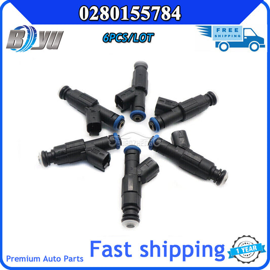 0280155784 6x 4-hole fuel injector upgrade for 1999-2004 4.0L for Jeep Cherokee