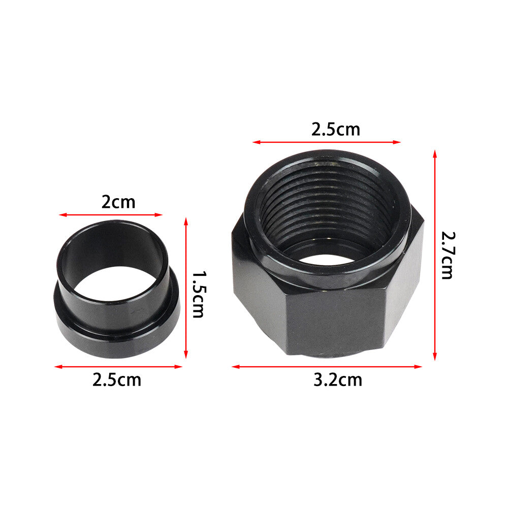 12AN Hard Wire Conduit Nut and Sleeve Fitting Adapter for 3/4 inch Hard Wire Aluminum Black