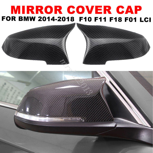 Carbon Fiber Side Mirror Cover Cap For 2014 -2018 for BMW 5 Series F10 F11 F18 LCI