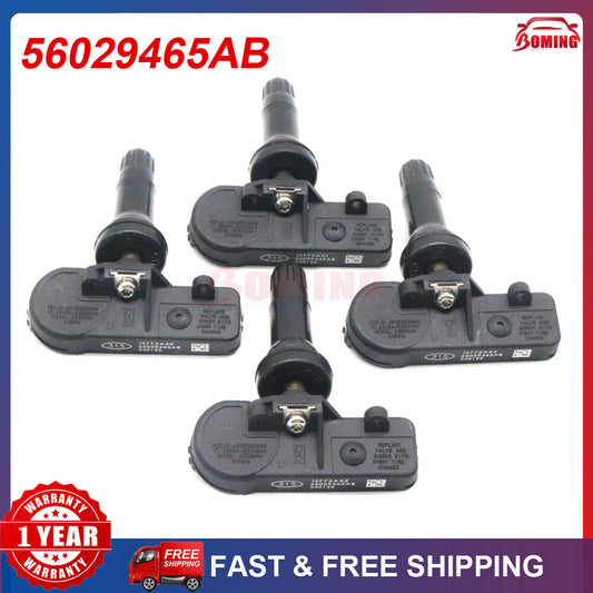 4-pack 56029465AB TPMS tire pressure sensors for Jeep for Wrangler , Grand Cherokee, and for Dodge .