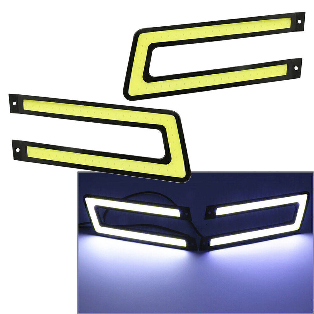 12V White COB DRL LED Daytime Running Light For Universal Car Driving Fog Lamp