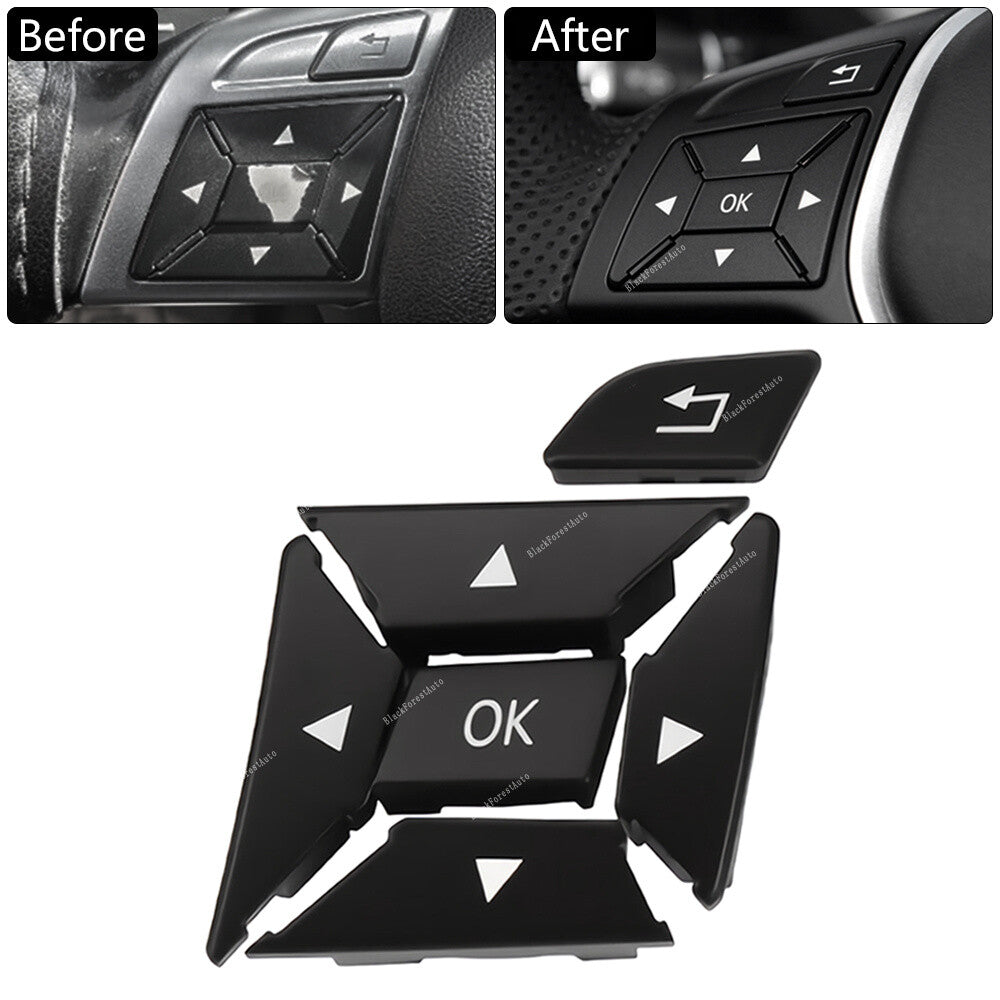 for Mercedes C Class Black Left Steering Wheel Control Menu Switch Button Cover