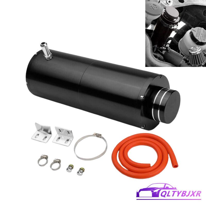 800ml 8 Radiator Coolant Over Flow Reservoir Fluid Bottle Tank Black Aluminum