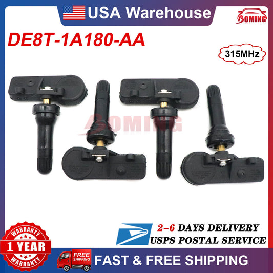 Set of 4 NEW TPMS Tire Pressure Sensor for Ford Motorcraft DE8T-1A180-AA 315MHz