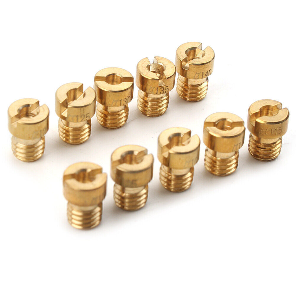M5 Thread Main Jets Kit Carburetor 100-140 Size Injector Nozzle Motorcycle 10pcs