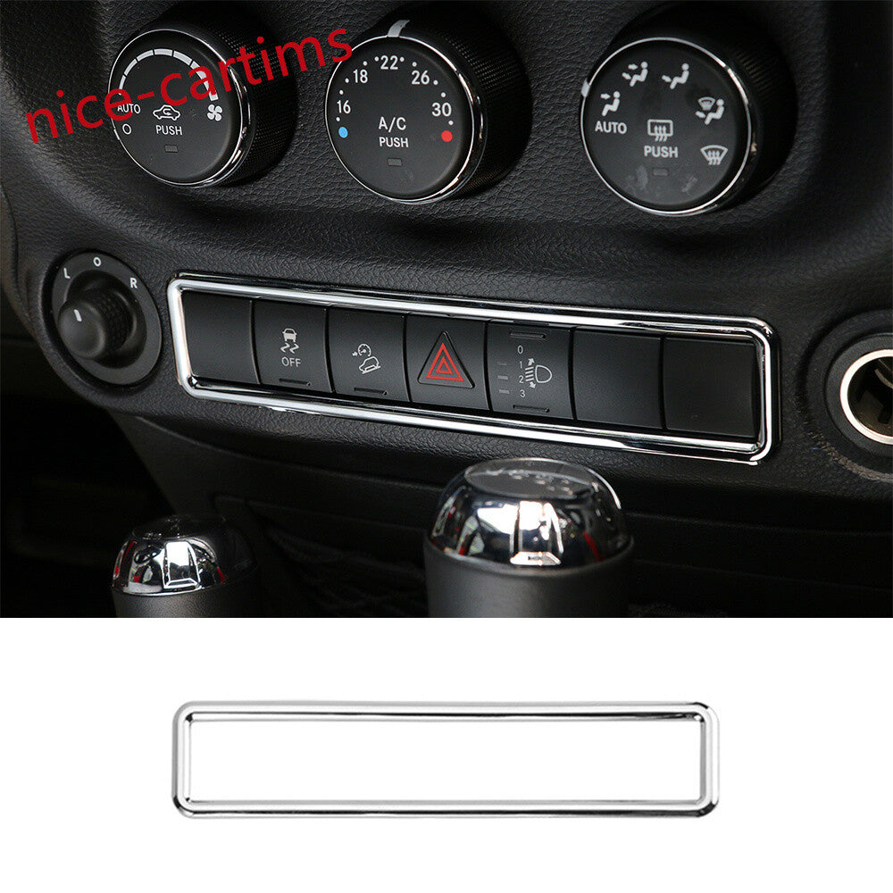 Chrome ABS Emergency Light Lamp Switch Frame Trim for Jeep for Wrangler JK 2011-2017