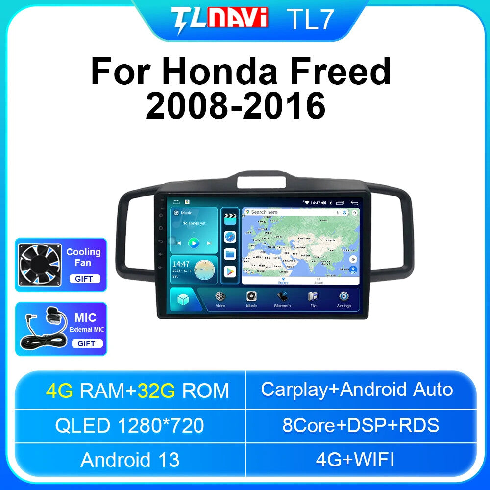 Android Car Radio for Honda Freed 1 2008-2016 Carplay GPS Stereo Player Screen