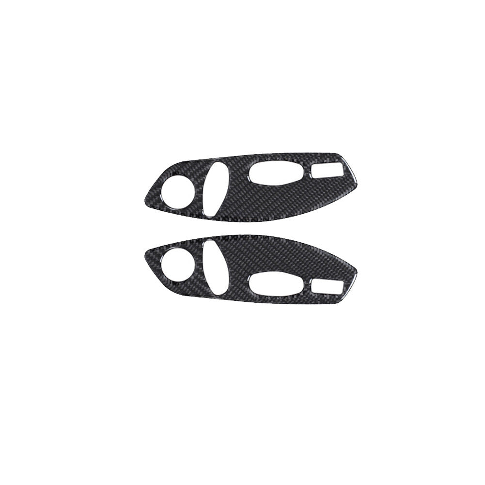 2x Carbon Fiber for Seat Button Adjustment Cover Trim for Porsche 718 2016-2022