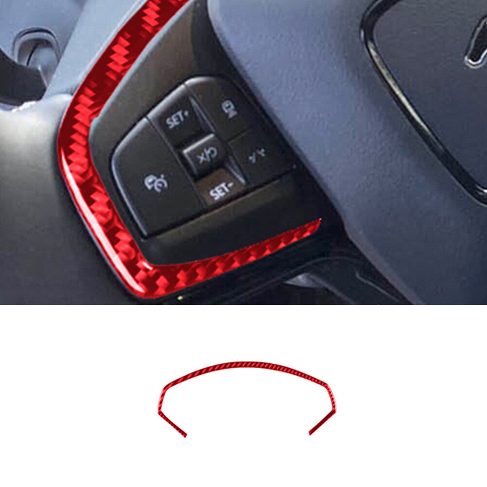 Carbon fiber red interior steering wheel cover trim for Ford for Mustang Mach-E