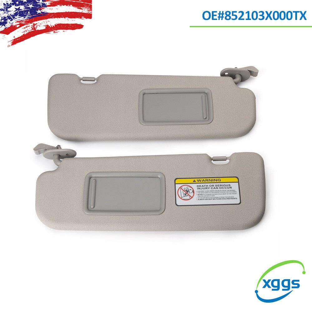 2-Pack for Hyundai for Elantra Gray 852103X000TX Brand New Car Sun Visors (Right + Left -)