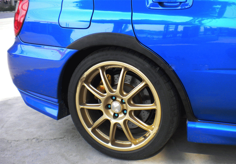 2PCS PU Wheel Well Arch Covers Fender Flares Trim for Subaru Impreza STI 2002-09