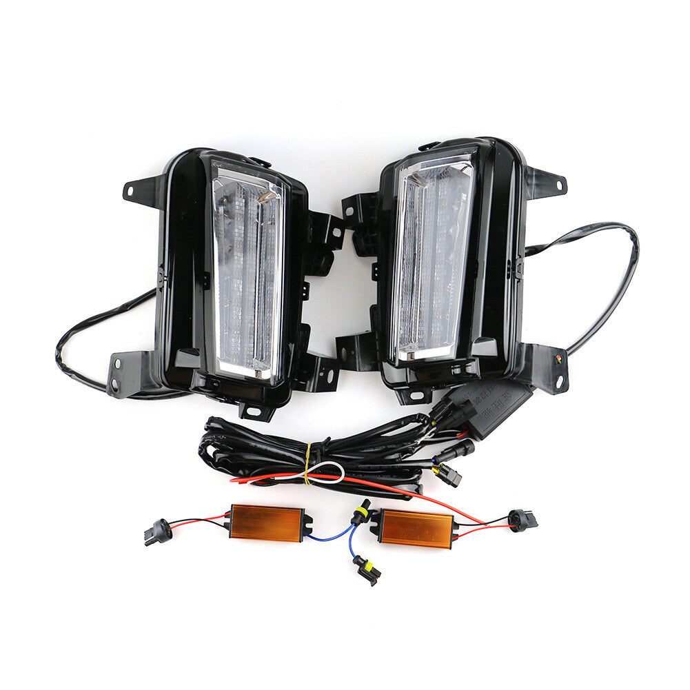 LED DRL w/Turn Signal Bumper Fog Lights Lamps Fit 2017-2019 2018 for Cadillac XT5