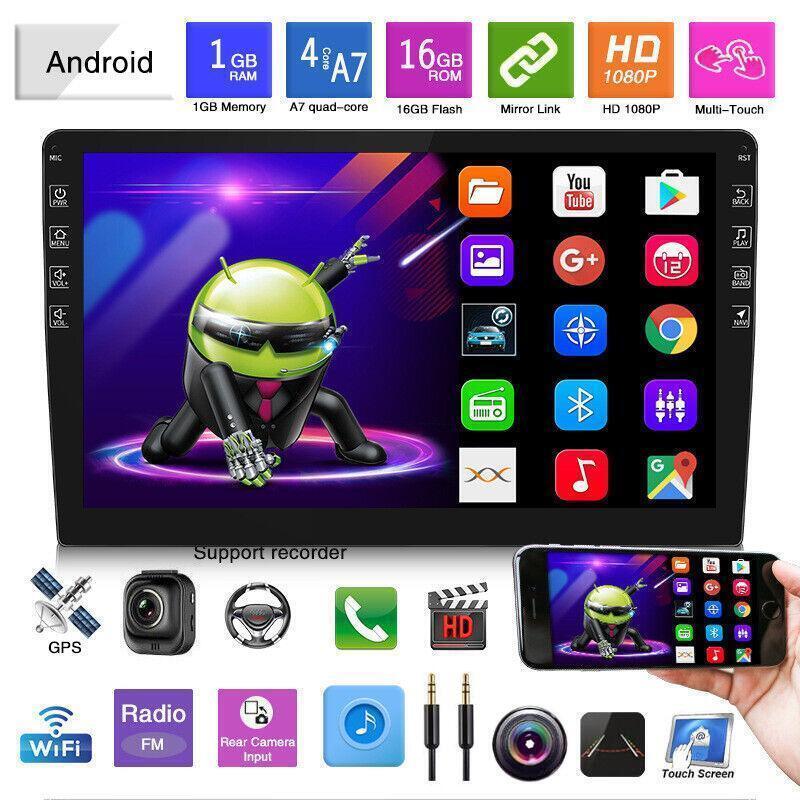Auto Navigation MP5 Player 9 Android 9.1 Stereo GPS WiFi Quad Core Radio 2Din