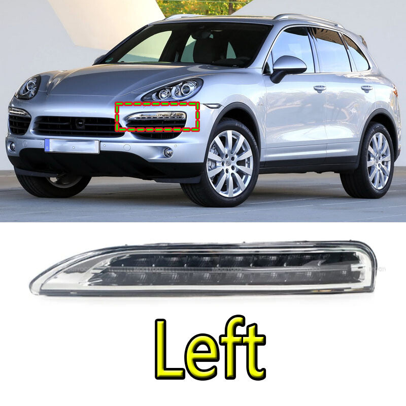 Left for Porsche for Cayenne 2011-2014 Front Bumper Daytime Run Light Lamp LED DRL