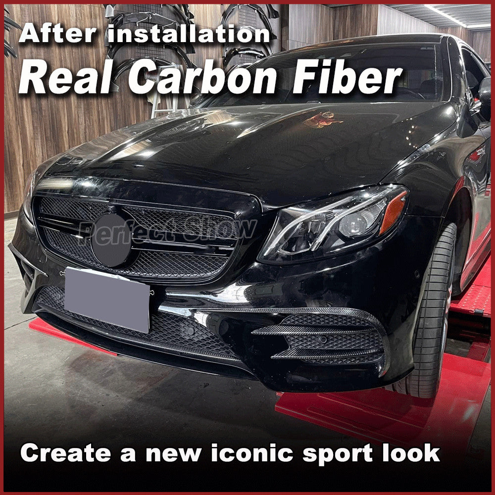 for Mercedes W213 C238 A238 Sport E43 REAL CARBON Front Bumper Splitters Fins