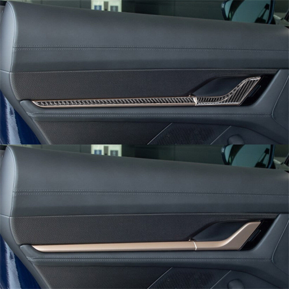 12Pcs Carbon Fiber Interior Door Handle Panel Cover for Porsche Taycan 2019-2022