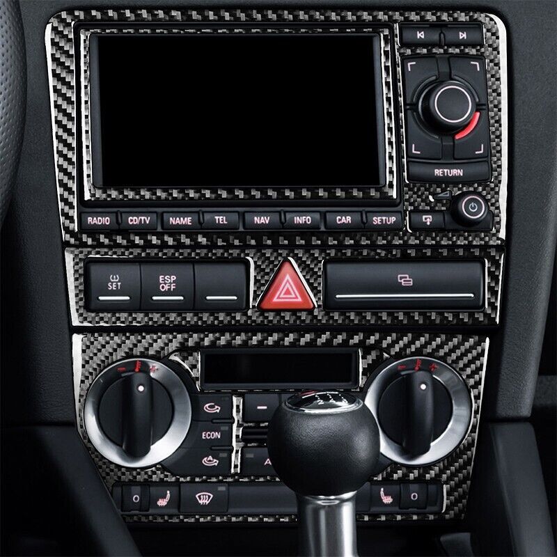 Real Carbon Fiber Car Central Control Panel Cover Trim for Audi A3 S3 2006-2007