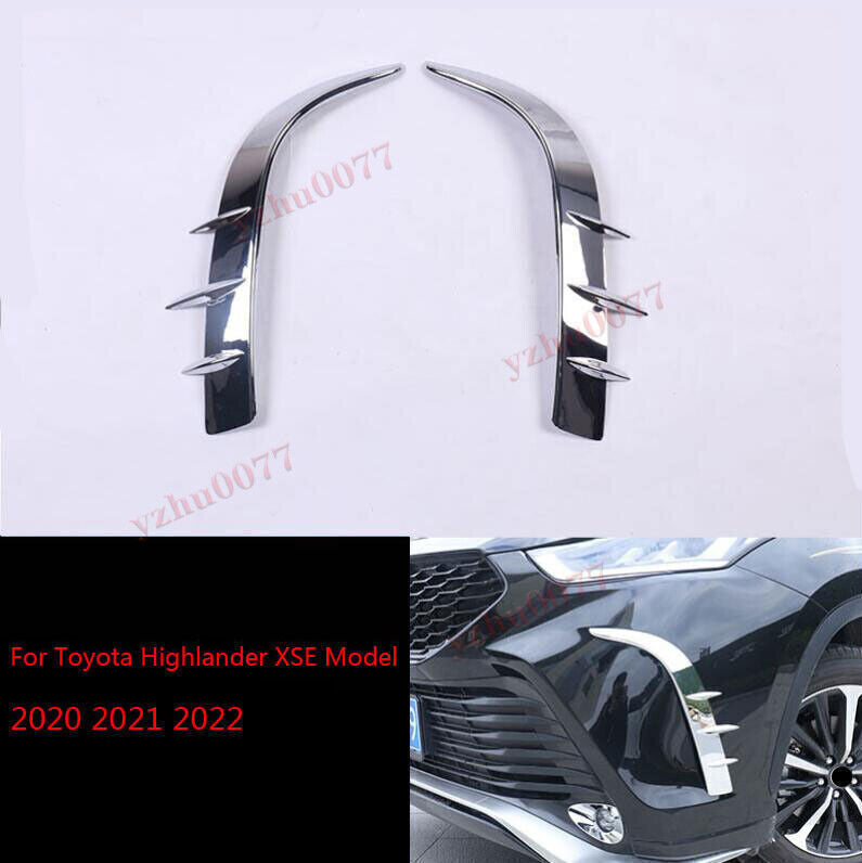 for Toyota Highlander XSE 2020-2023 Chrome Front Bumper Vent Molding Cover Trim