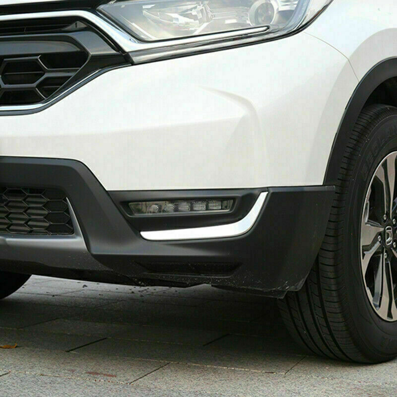 Front Fog Lamp Light Lower Cover Eyelid Trim Chrome for Honda CR-V CRV 2017-2019