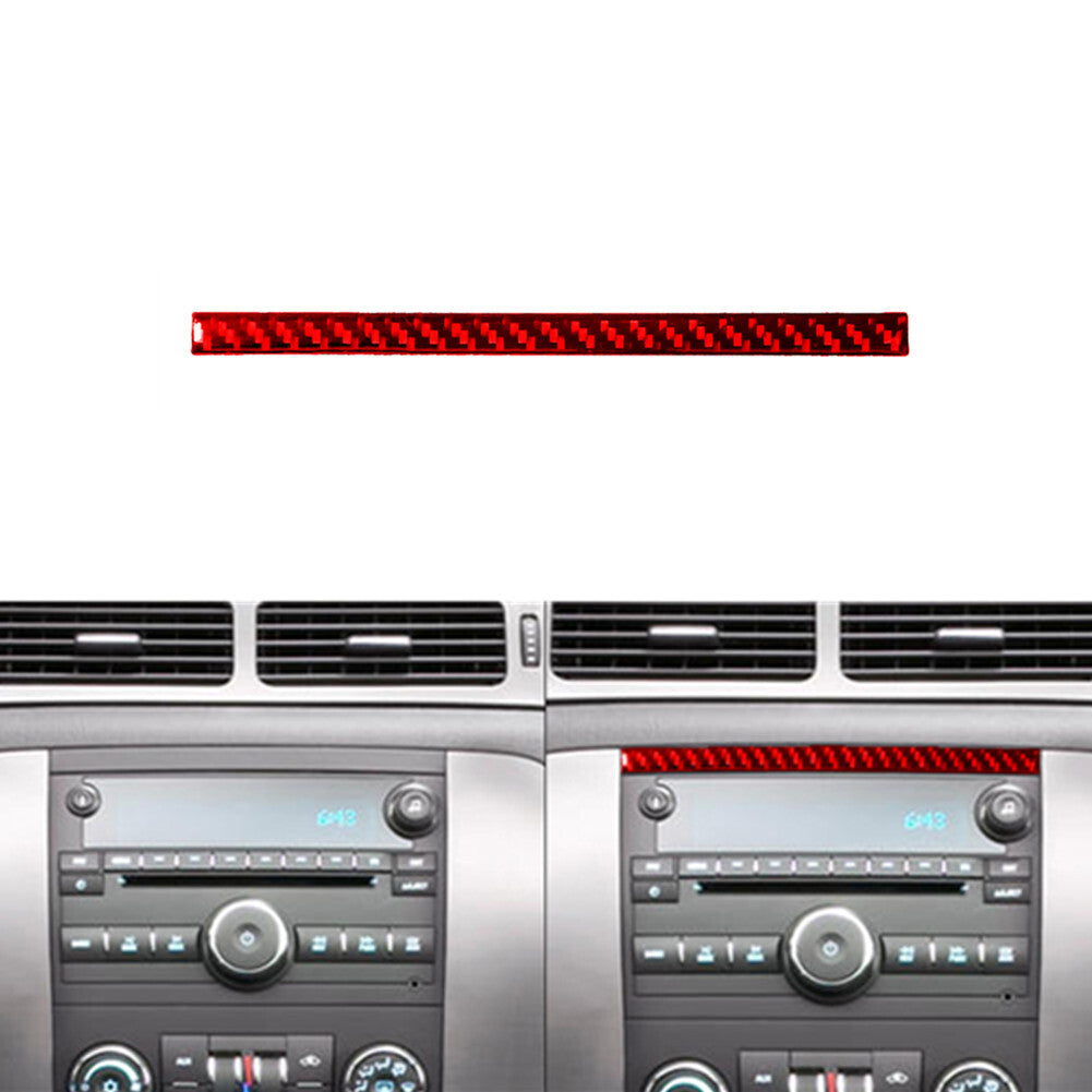 Red Carbon Fiber Above Navigation Cover Trim For Silverado/tahoe/ for sierra 2007-14