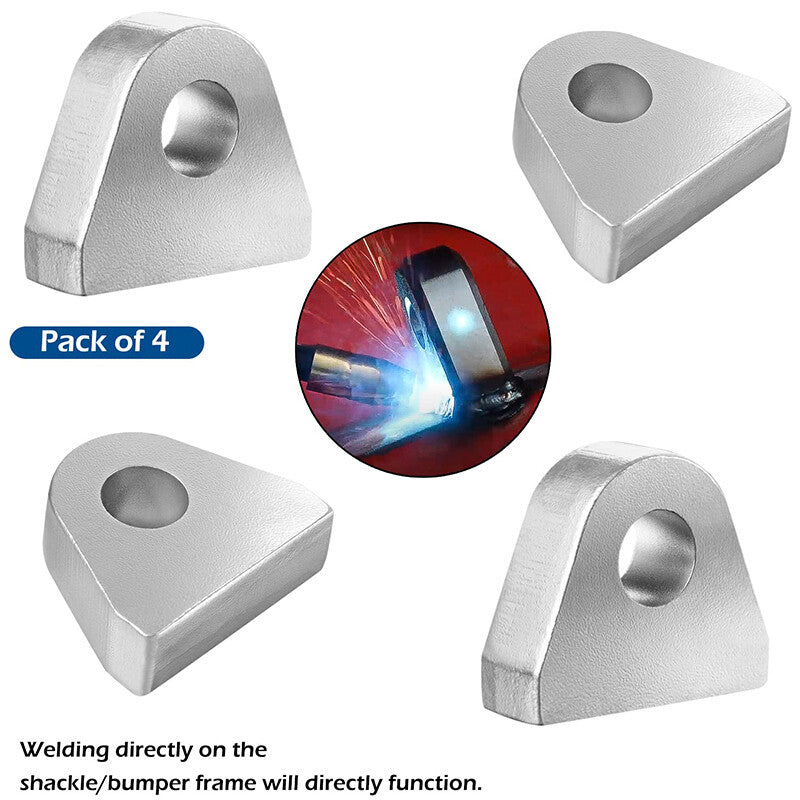 4pcs Weld on Shackle/Clevis Mounts 1 Thickness Steel for Offroad Trucks Bumper