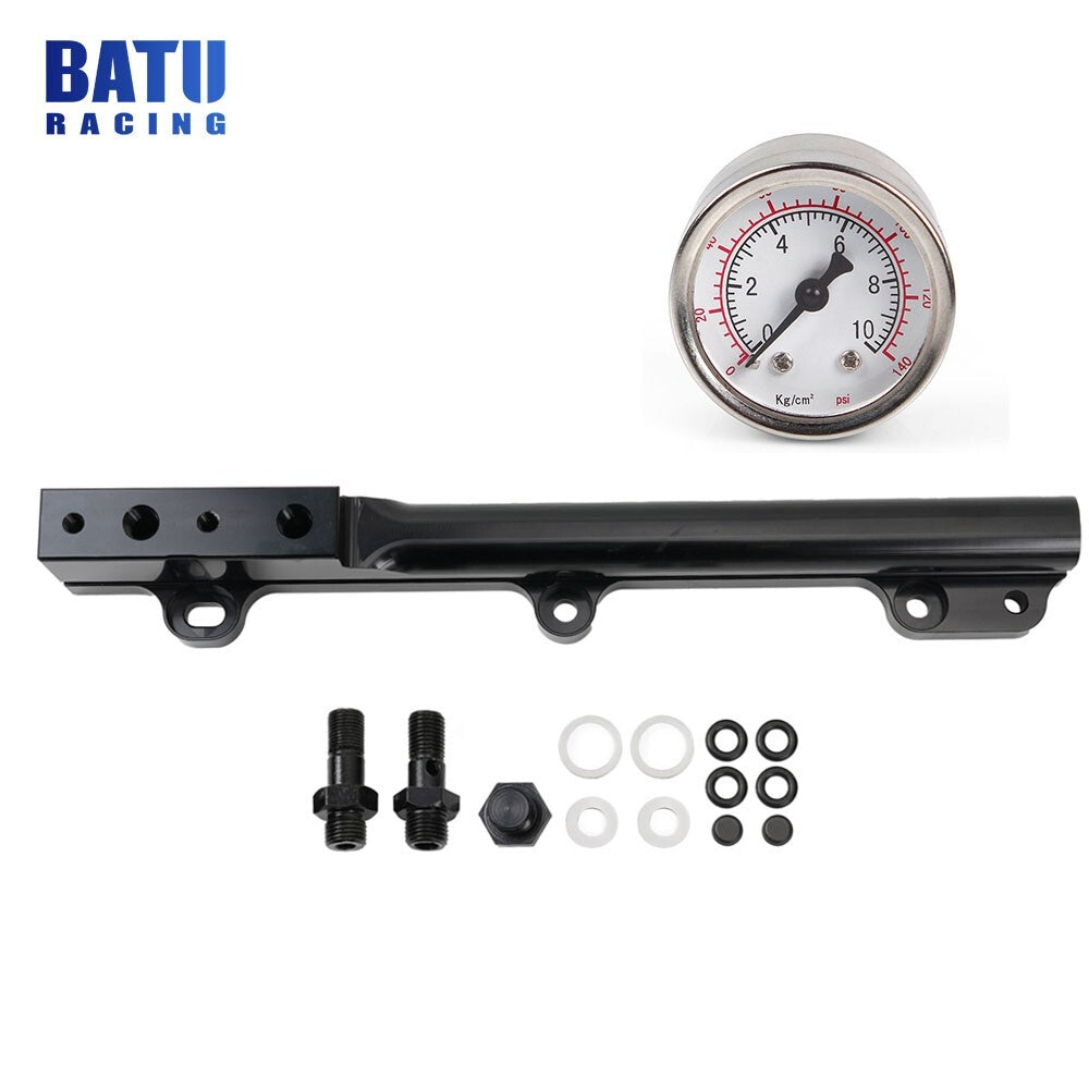 Black High Flow Fuel Rail Aluminum for Honda D-Series D15B7 D15B8 D16A6 D16Z6