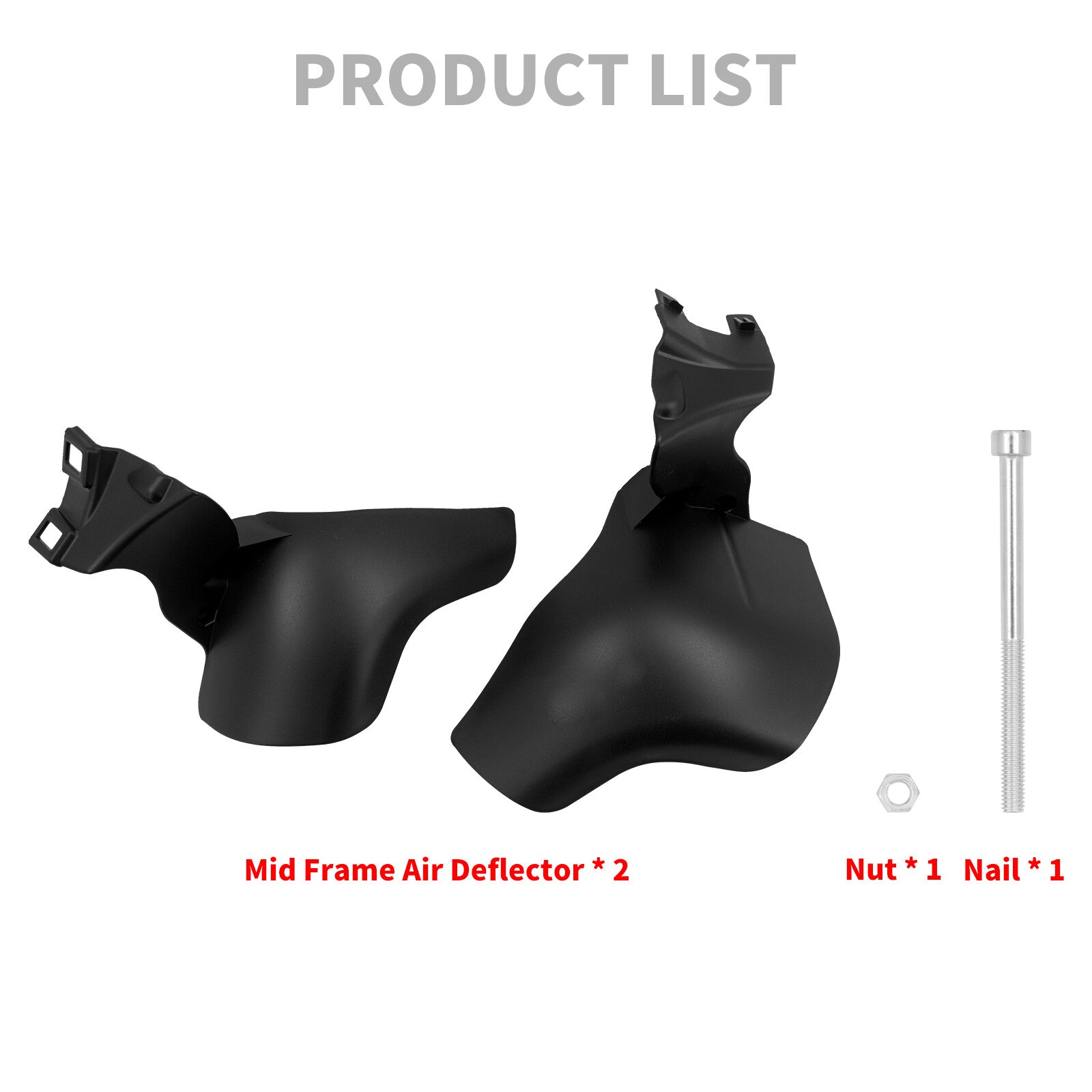 Black Mid Frame Air Deflector for Harley Softail Street Bob Breakout 2018-2023