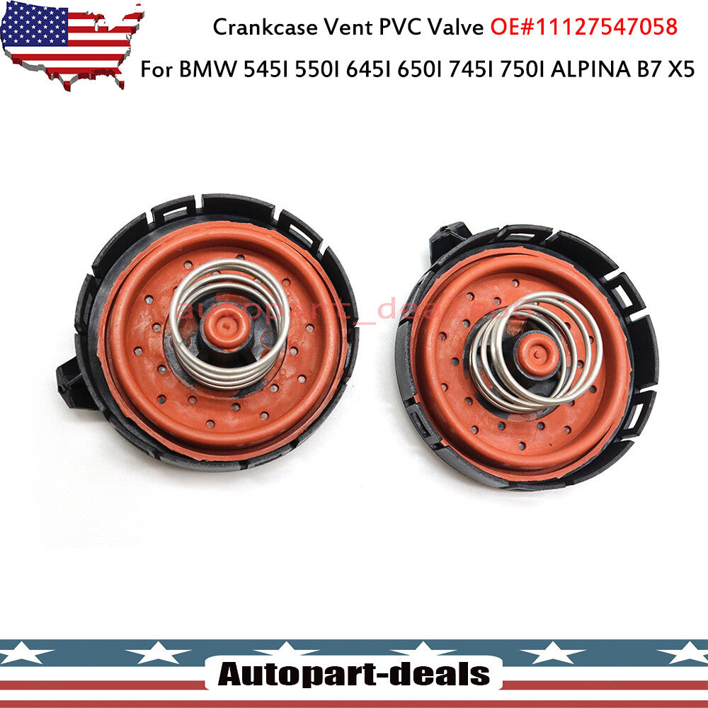 2PCS Crankcase Vent PVC Valve for BMW 545I 550I 645I 650I 745I 750I for ALPINA B7 X5