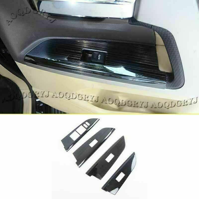 for Toyota for Land Cruiser LC200 2016-21 Black Steel Window Lift Switch Cover Trim