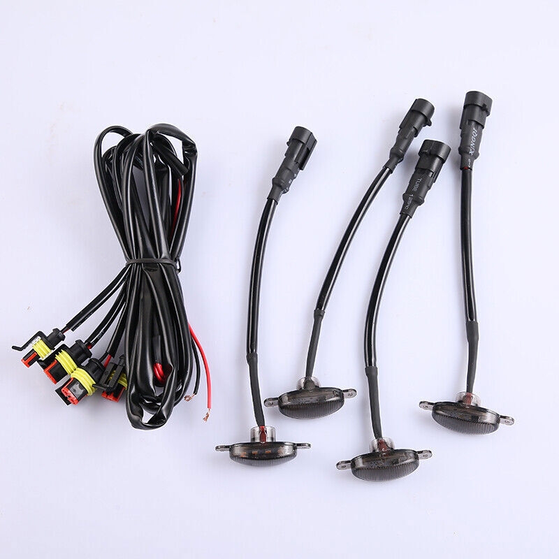 4x for Kia Sedona 2012-2024 smoke Style Front Grill LED Marker Light Kit