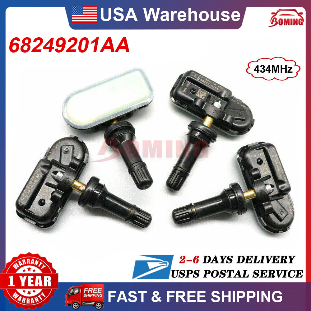 4x New TIRE PRESSURE SENSOR TPMS 68249201AA for JEEP CHEROKEE RAM1500 434Mhz