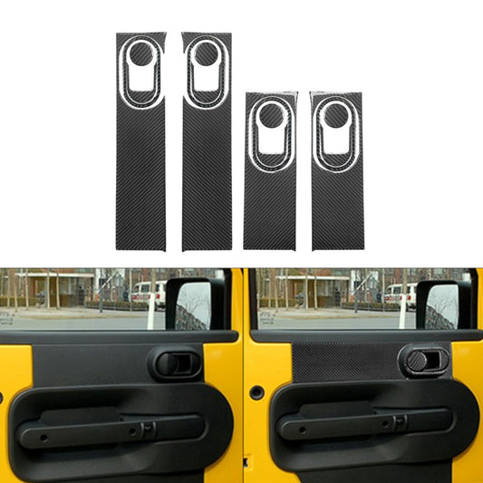 16X Carbon Fiber Door Handle Frame Trim for Jeep for Wrangler 2007-2010