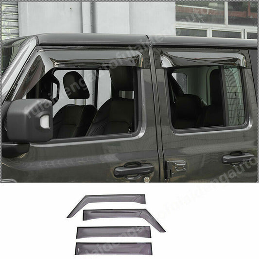 for Jeep for Wrangler 18-24 Smoke Window Visor Vent Sun Shade Rain Guard Door Visor