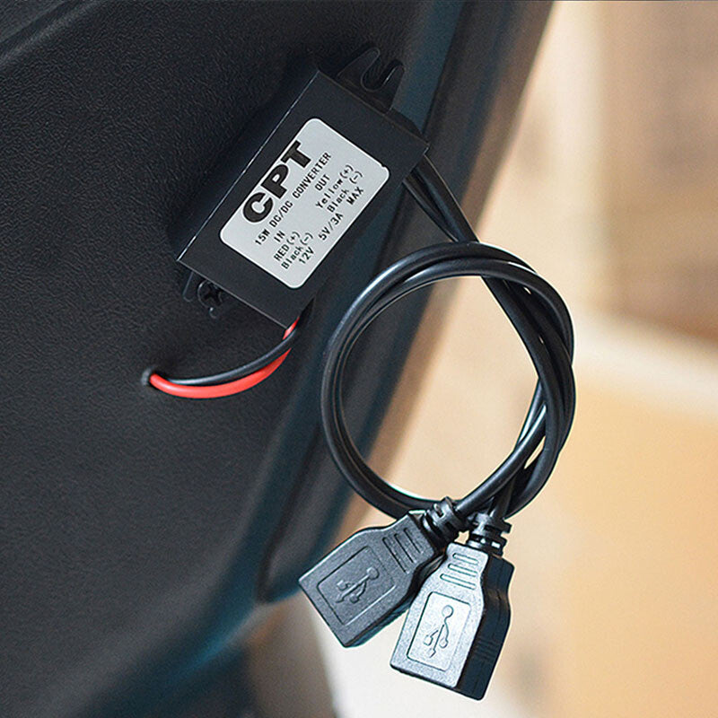 Car 12V to 5V hardwired dual USB output power adapter charger for Dash Cam 1PCS