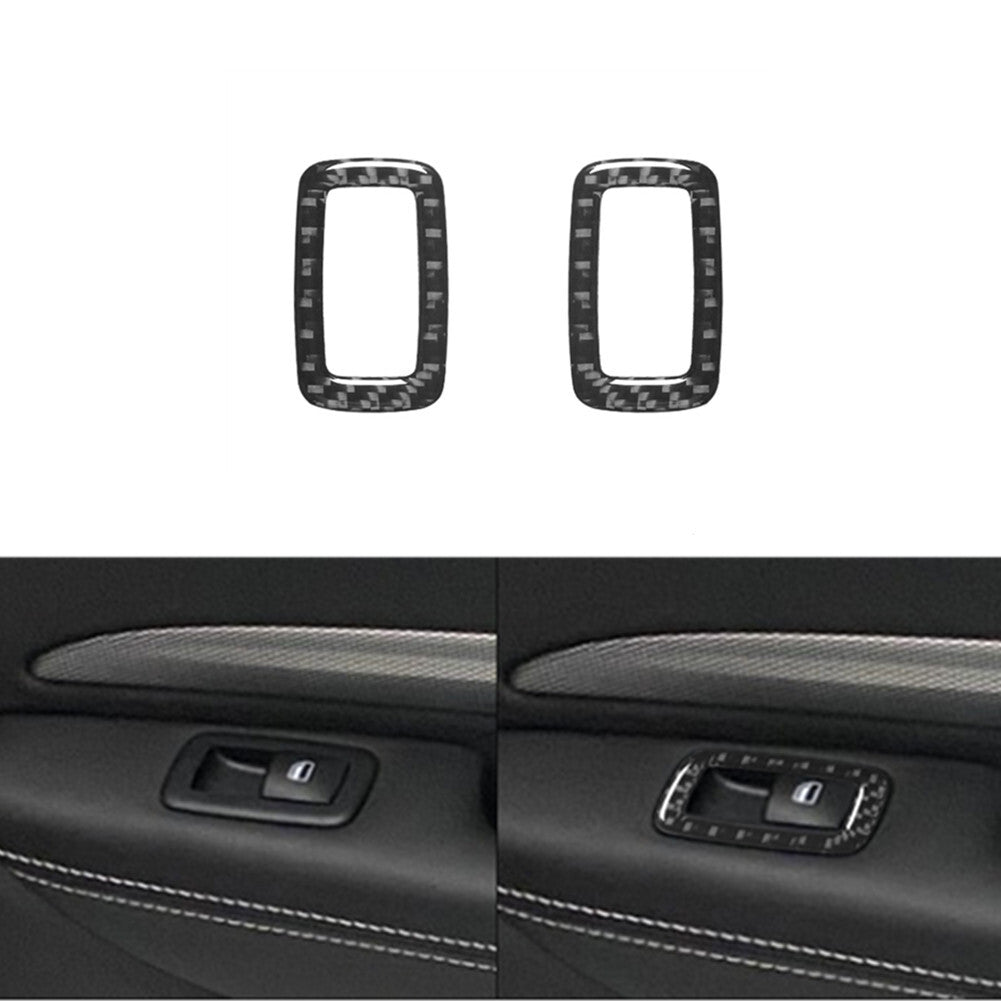 2X Carbon Fiber Rear Door Control Button Frame Trim for Dodge Durango 2014-2020