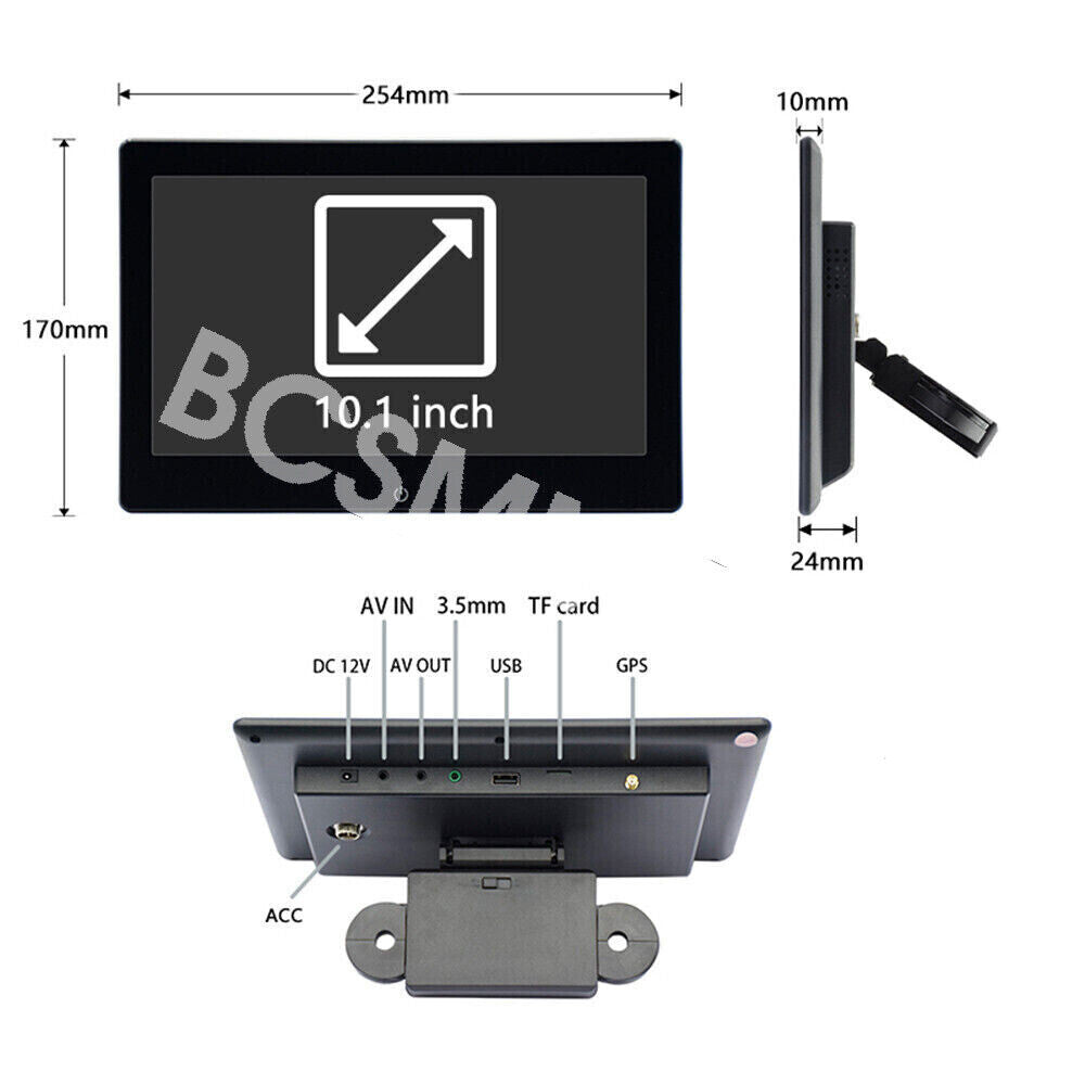 2x 10.1in Car Headrest Monitor MP5 Display Head Pillow GPS Touch Screen 2+32G