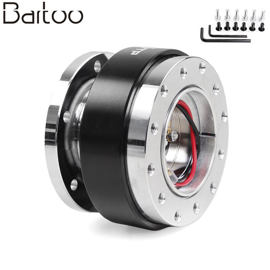 Black Car Steering Wheel Universal Ball Quick Release Hub Adapter Snap Off Kit