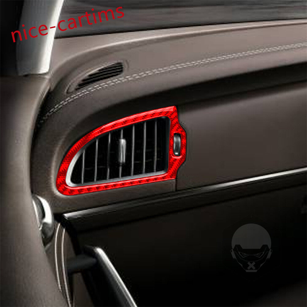 Kit for Kia Stinger 2019-23 RHD Side Air Vent Outlet Panel Trim Red Carbon Fiber