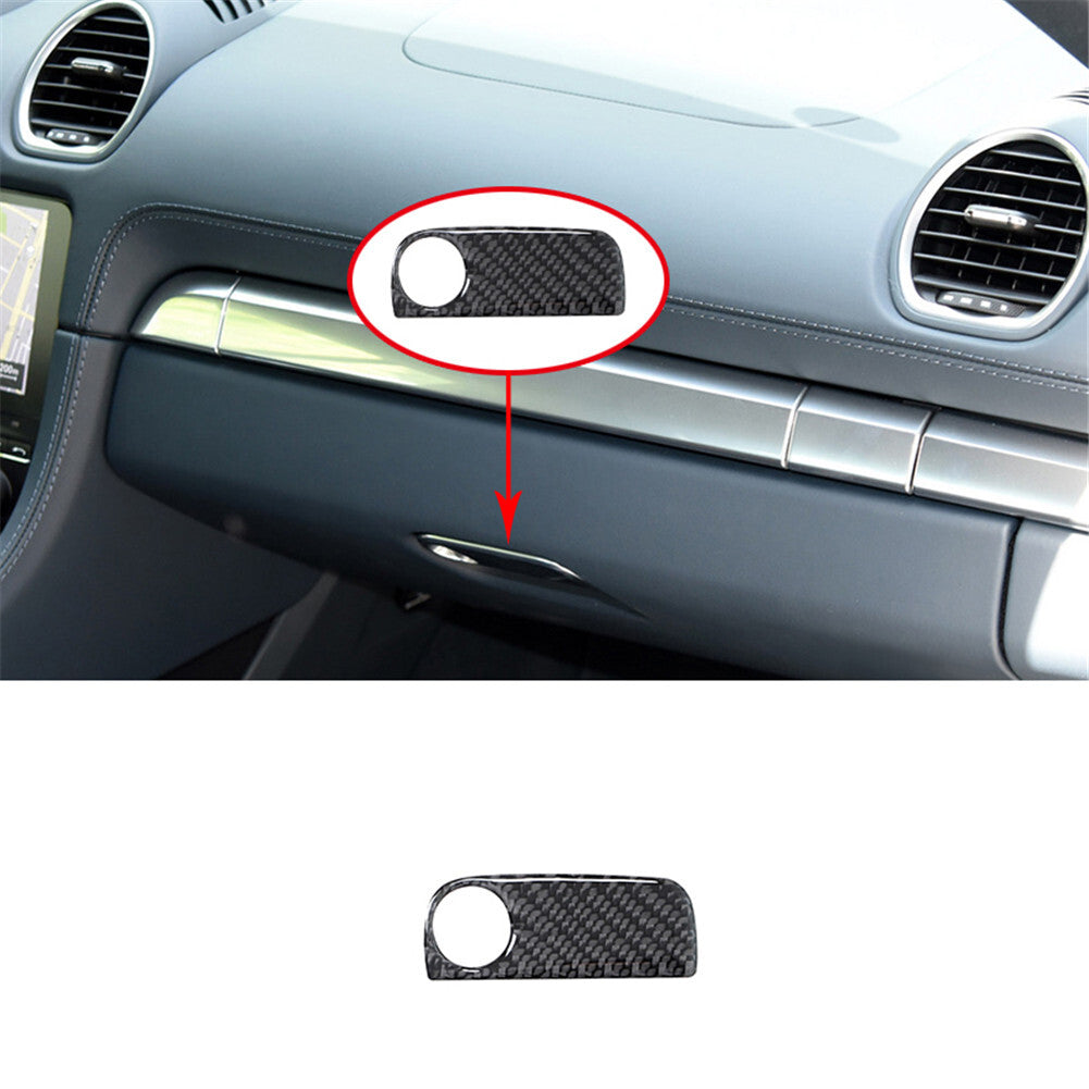 Carbon Fiber Passenger Storage Box Switch Cover Trim for Porsche 718 2016-2022