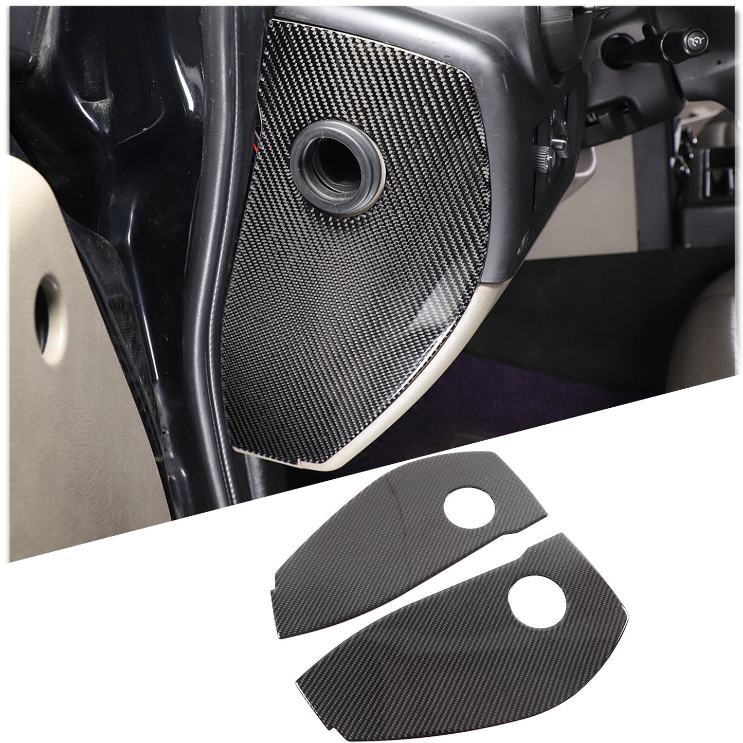 Carbon fiber Copilot instrument panel trim sticker for Toyota FJ Cruiser 2007-21
