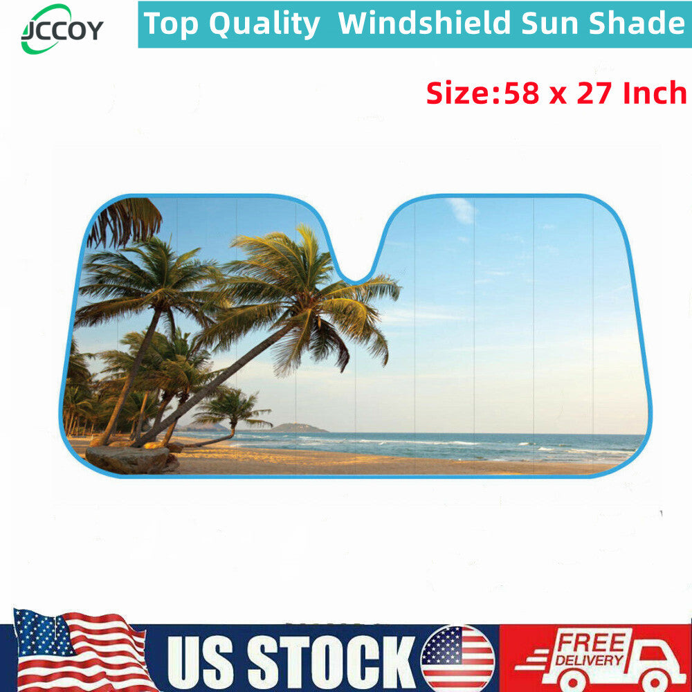 Palm Island Beach Car Sunshade for SUVs and Trucks XL