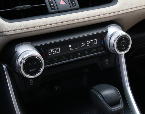 Silver Aluminum Central Console AC Switch Button Trims for Toyota RAV4 2019-2023