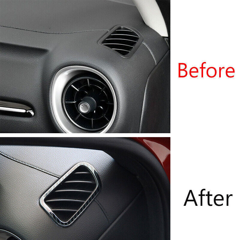 Instrument LR Air Outlet Vent Trim for Kia K3 Forte 2019-22 Steel Carbon Fiber