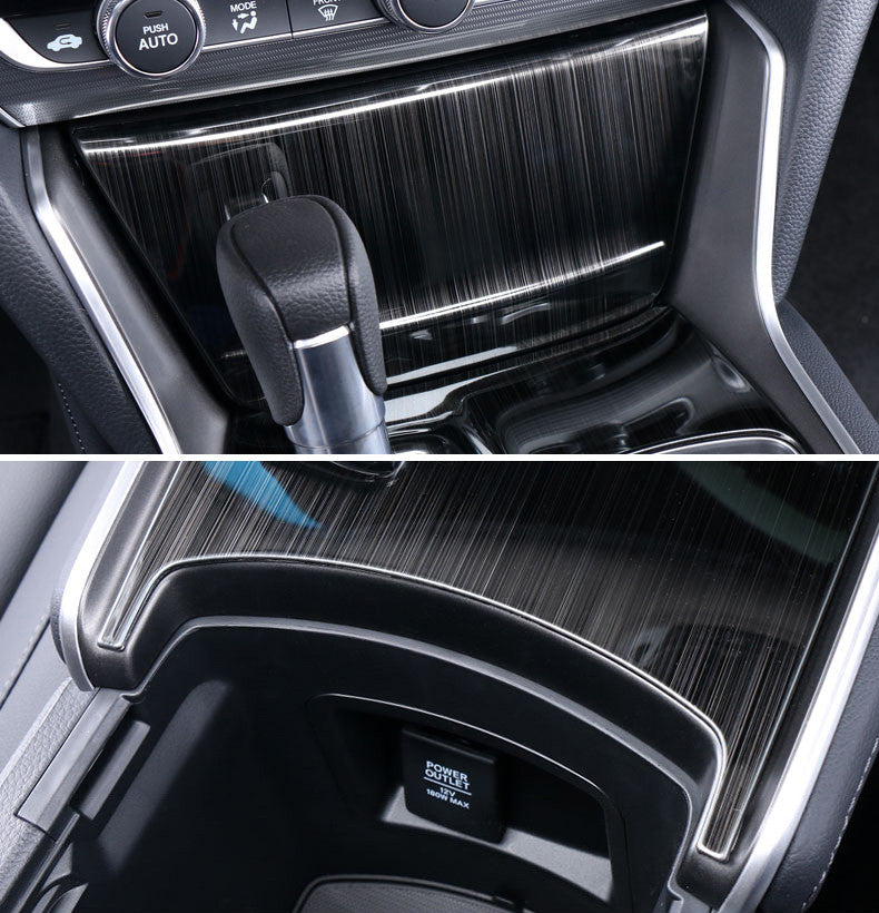 4P for Honda Accord 10th 2018-2022 Black Stainless Console Gear Shift Panel Trim