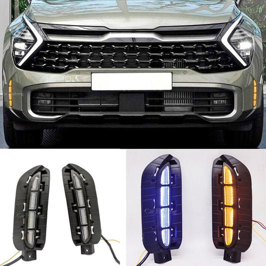 for Kia Sportage 2023-2024 LED Front Fog Lamp Daytime Running Light Turn Signal