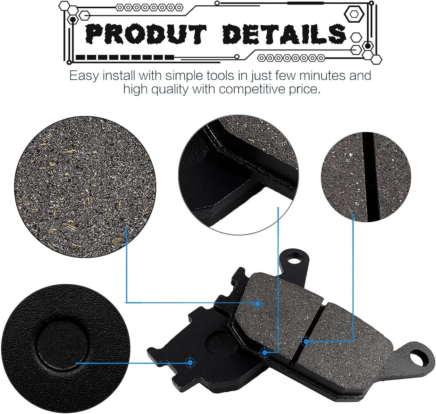 Brake Pads Fit for Yamaha FZ1 FZ8 YZF MT09 FZ07 FZ09 FZ8 YRZR7 XSR07 XSR09 2003-2023