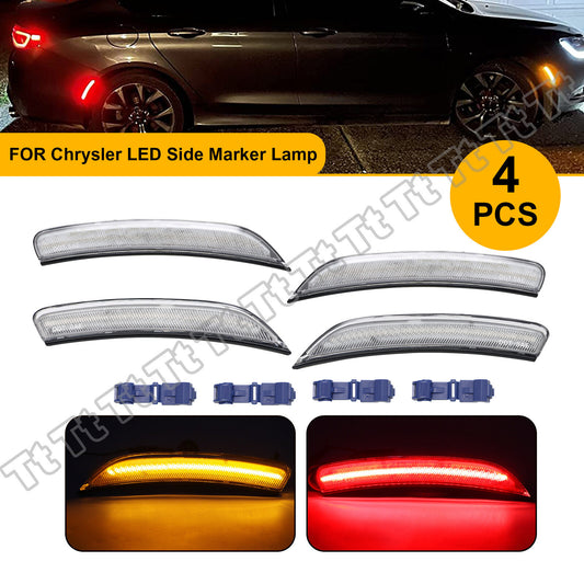 Suitable for 15-17 for Chrysler 200 transparent front and rear LED side marker lights and turn signals.