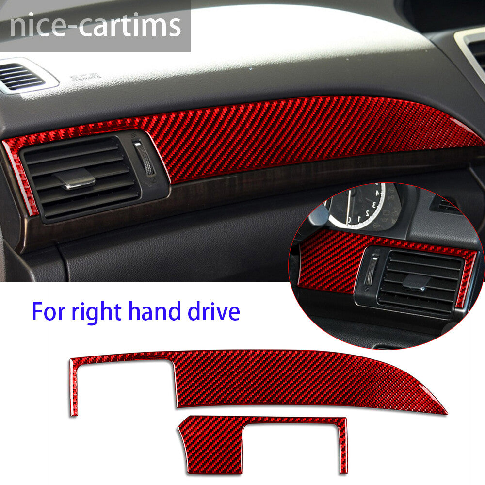 for Honda Accord 2014-17Red Carbon Fiber Center Console Dashboard Panel Trim RHD